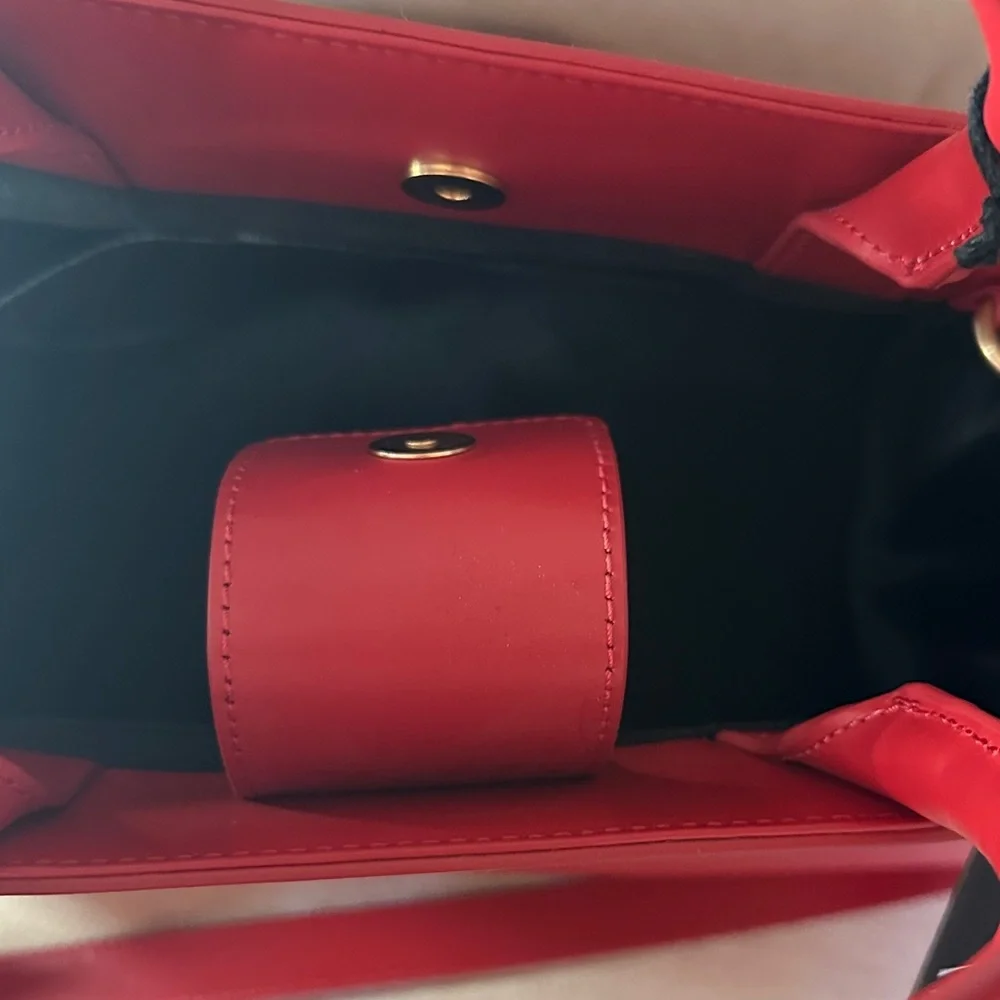 ZAC Zac Posen Vibrant Red Leather Satchel NWT